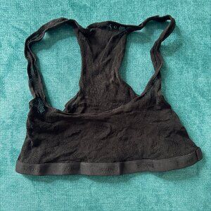 SKIMS KNIT LACE SCOOP NECK BRALETTE in ONYX BLACK
